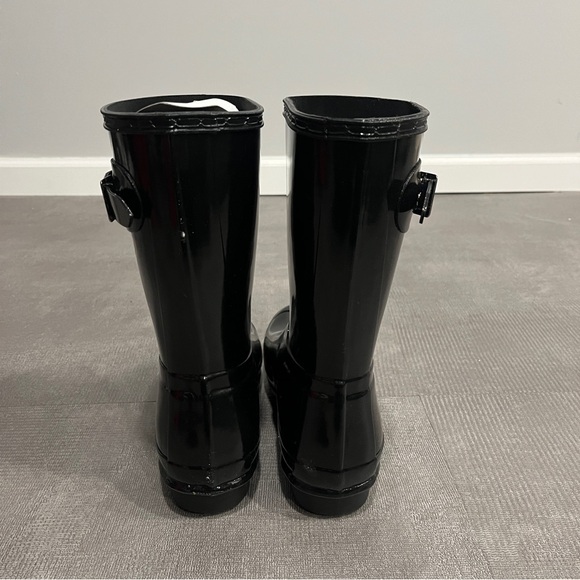 Hunter Black Patent Leather Short Rain Boots Size 9 - Picture 5 of 5